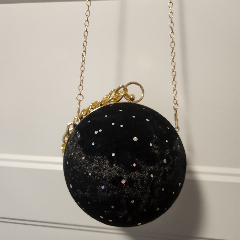 SHEIN Black and Gold Mini Bag with Sparkle Accents